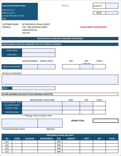 Contractor Invoice Template Excel Hot Sex Picture
