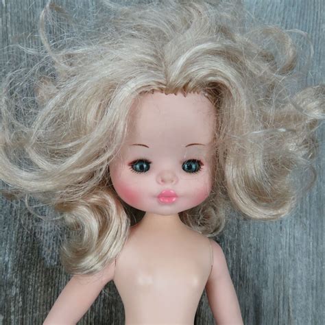 Doll Furga Italy Vintage Sleepy Blue Eyes Blonde Curls Fashion Toy Vinyl Plastic Furga
