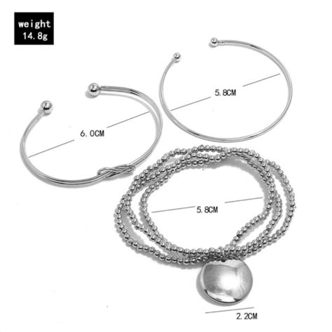boutique jewelry new 3 piece silver simple layering bracelets poshmark