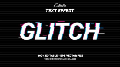 Premium Vector Glitch Editable Text Effect Template