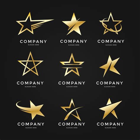 Golden Star Logo Collection 2420633 Vector Art At Vecteezy