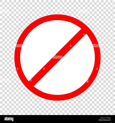 Prohibiting Sign Icon With Red Crossed Circle On Transparent