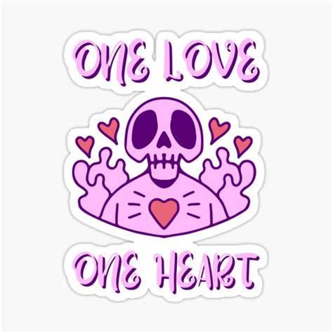 One Love One Heart Sticker For Sale By Godzaru Redbubble