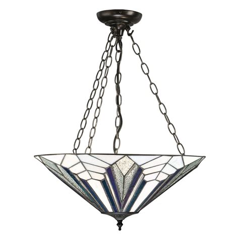 Decorative patterns, light shades and metallic finishes make this choice of lighting ideal for a number of rooms. Tiffany Inverted Ceiling Pendant in 1920's and 1930's Art ...