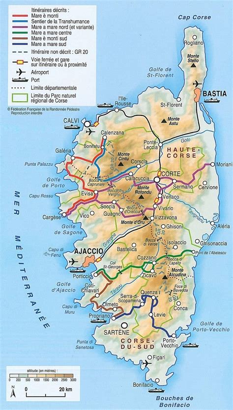 Mappe E Percorsi Dettagliati Della Corsica