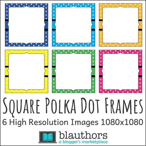 Polka Dot Frames Square 1080 X 1080 Pixels Blauthors