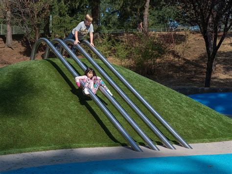 Embankment Banister Slide Playground Slide Playground Design Playground