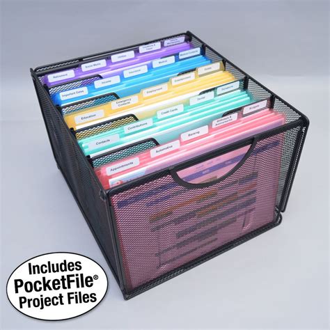 Ultimate Office Portable File Box Desktop Organizer Heavy Duty Wire