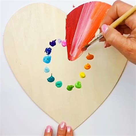 Heart Art Projects Abstract Painted Hearts Color Made