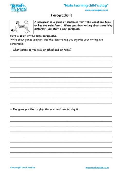 Printable Worksheets For Writing Paragraphs Free Printable Worksheet