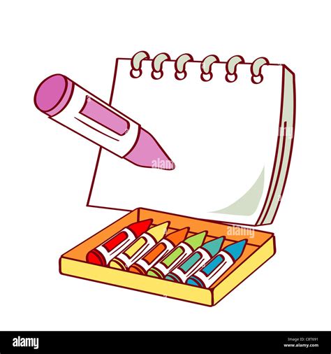 Illustration Of Box Of Crayons Stock Photo Alamy