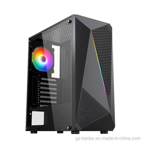 2021 Hot Sale Atx Gaming Computer Pc Case With Rgb Strip Design Supper