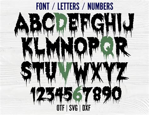 Zombie Dripping Font Otf Zombie Letters Svg Halloween Font Svg Etsy