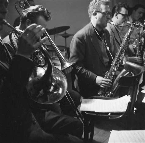 Photograph Of Ronnie Scott Orchestra Rehearsals Showing Musicians