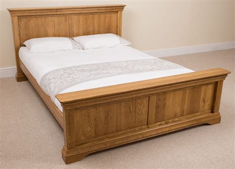 French Rustic Solid Oak Wood Super King Size Bed Frame Bedroom