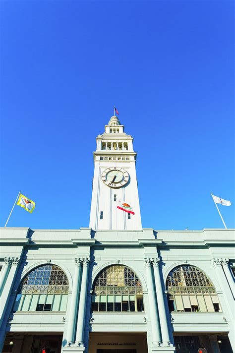 San Francisco Ferry Building Clock Tower Centered Photograph By Pius