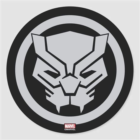 Avengers Classics Black Panther Icon Classic Round Sticker Zazzle