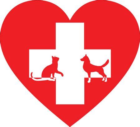 Dog & cat veterinary clinic. Free Clipart of a silhouetted cat and dog with a red pet ...