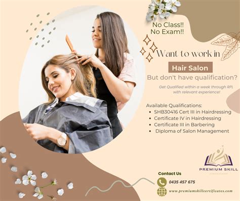 Hairdressing Certificates Premium Skill Certificates