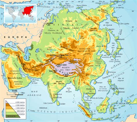 Pincha sobre las imágenes para ir a la actividad : Geografía e Historia: Mapa físico de Asia