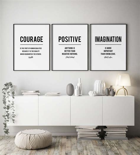 Office Decor Motivational Quotes Wall Art Set Of 3 Large Etsy In 2020