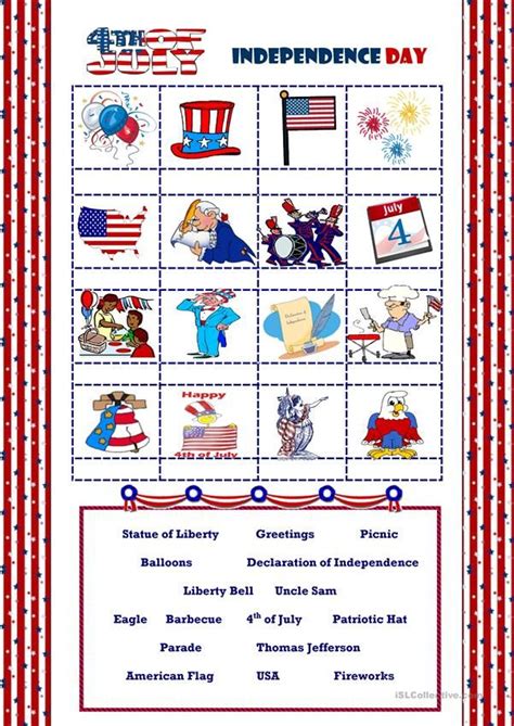 Free Printable Independence Day Worksheets