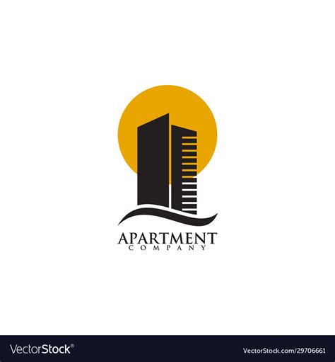 Apartment Building Logo Design Inspiration Vector Image