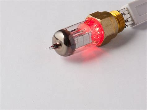 Steampunk Usb Drive With Deep Red Led Glass Vacuum Tube And Brass