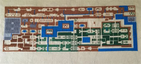 Loz My Sister Cross Stitched The Entire Legend Of Zelda Overworld Map