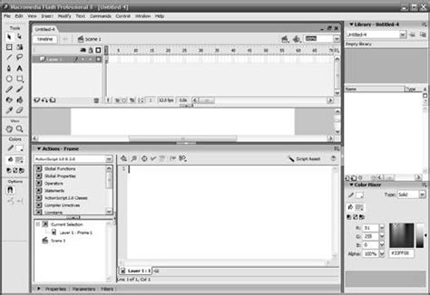 Using The Actions Panel Macromedia Flash 8 Actionscript Training