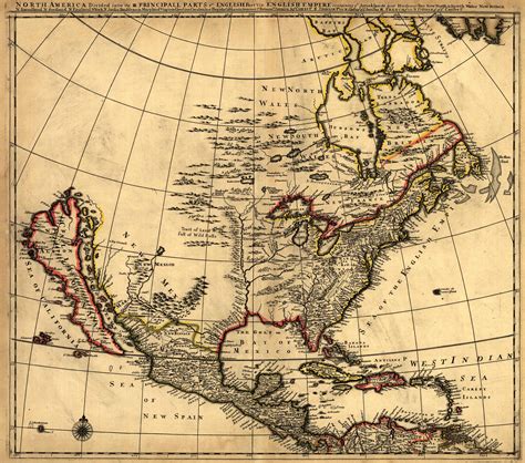 Old Map Of North America Map Vector