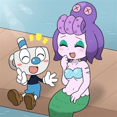 Mugman X Cala Maria Cute Cartoon Wallpapers Cala Maria Cute Drawlings