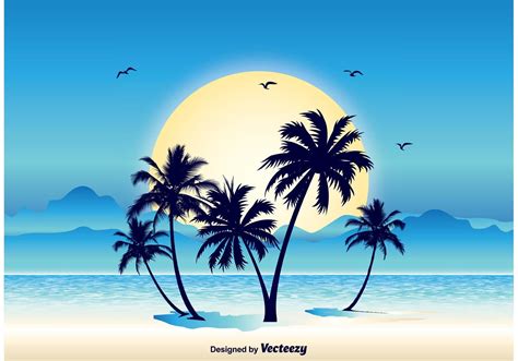 Tropical Scene Illustration | Illustration, Scene, Beach scene