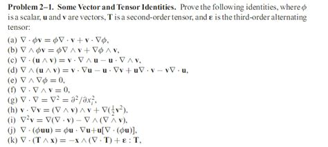 Solved Problem 2 1 Some Vector And Tensor Identities Prove