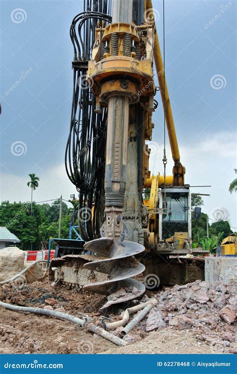 Bore Pile Rig Machine In The Construction Site Stock Photo Image Of