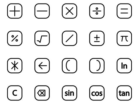 Calculator Symbol Icons Calculator Symbols Scientific Calculator