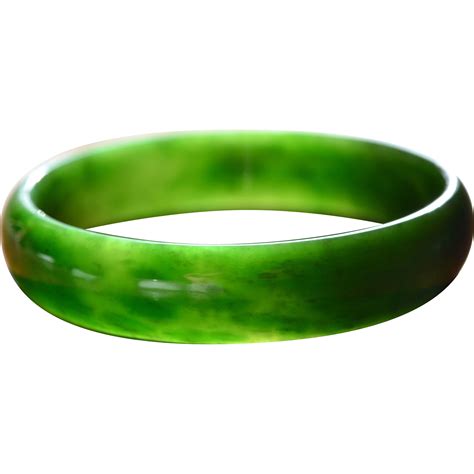 Gem Quality Natural Jade Bangle Bracelet Apple Green 65 Mm X 15 Mm