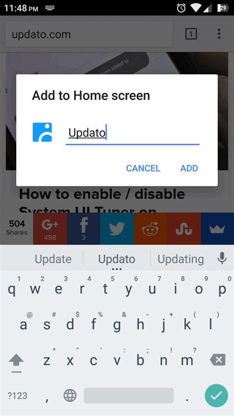 Touch and drag the app. How to add website to Android Home screen with Chrome ...