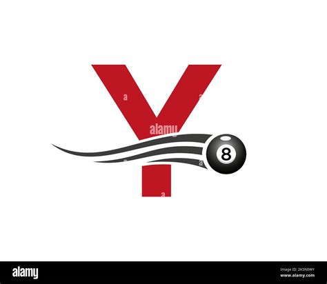 letter y billiards or pool game logo design for billiard room or 8 ball pool club symbol vector