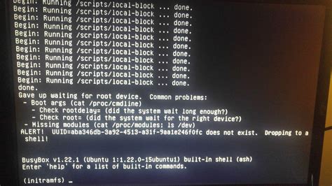 Boot Ubuntu Frozen On Busybox Initramfs Prompt After Installation