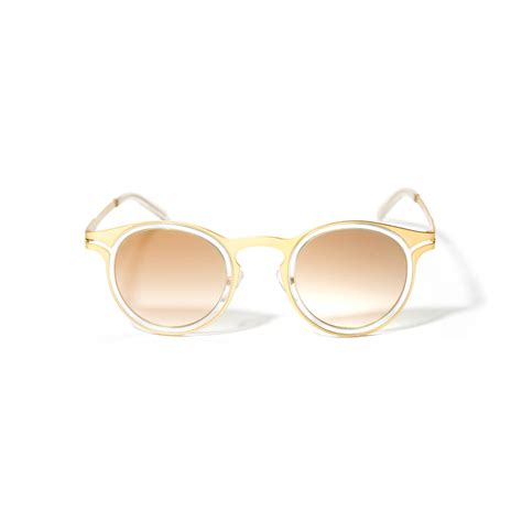 Unisex Davinci Sunglasses Gold Transparent Moody Eyewear Touch