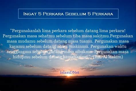 Download mp3 5 perkara sebelum 5 perkara gratis, ada 20 daftar lagu 5 perkara sebelum 5 perkara yang bisa anda download. Hadist Tentang Lima Perkara Sebelum Lima Perkara | IslamDNet