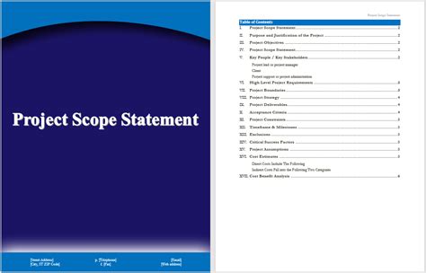 Project Scope Statement Template Word Templates For Free Download