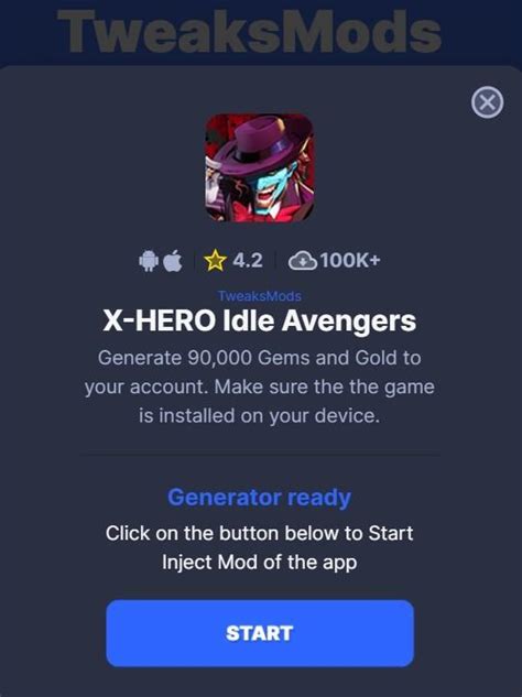 X Hero Idle Avengers Mod 90k Gems And Gold Ios And Android 2023 By X