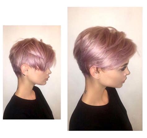 Pink Short Hair Pixie Haircut For Thick Hair Short Hair Styles