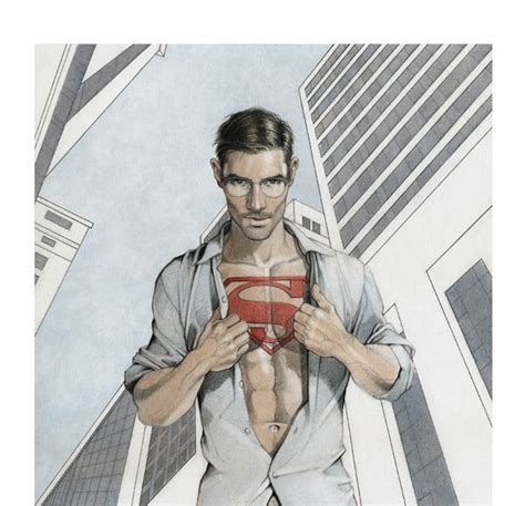 Print Superhero Figure Portrait Graphic Male Nude Men Erotic Clark Kent