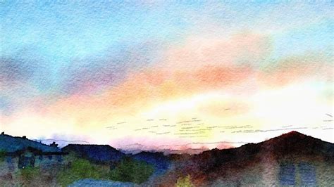 A Watercolor Sunset Youtube