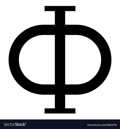 Phi Greek Symbol Capital Letter Uppercase Font Vector Image
