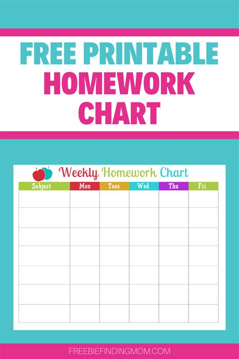 Director office of recreational sports. Free Homework Chart Printable - Freebie Finding Mom in ...