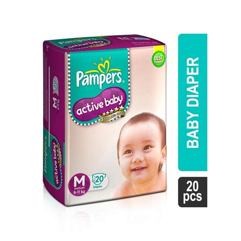 Pampers Active Baby Diaper M Pack Of 20 Price Buy Online At Best